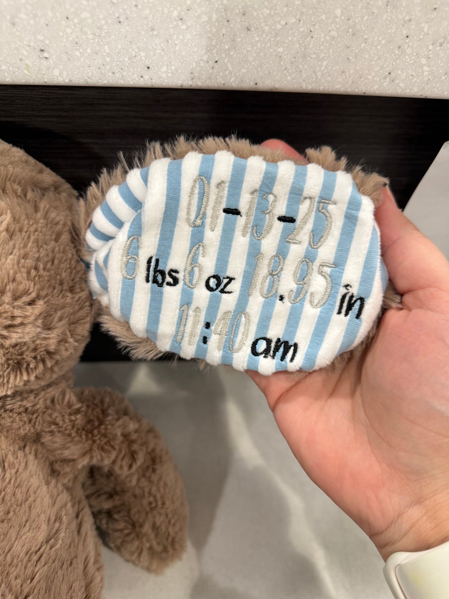 Embroidered Baby Stat Bunny Ears