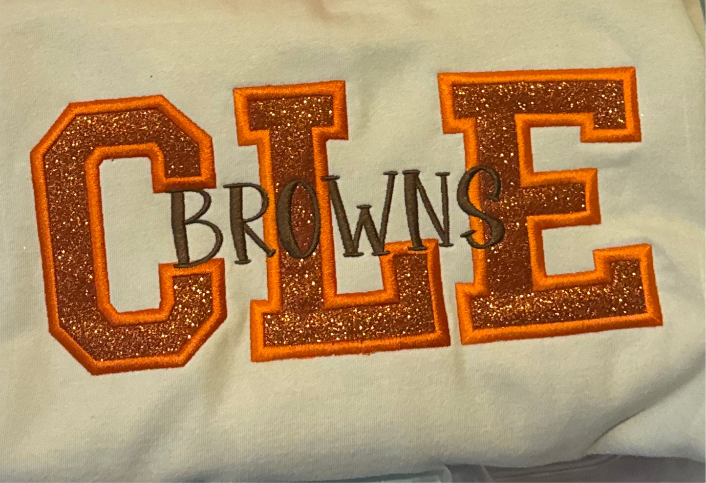 CLE Browns Glitter Crewneck