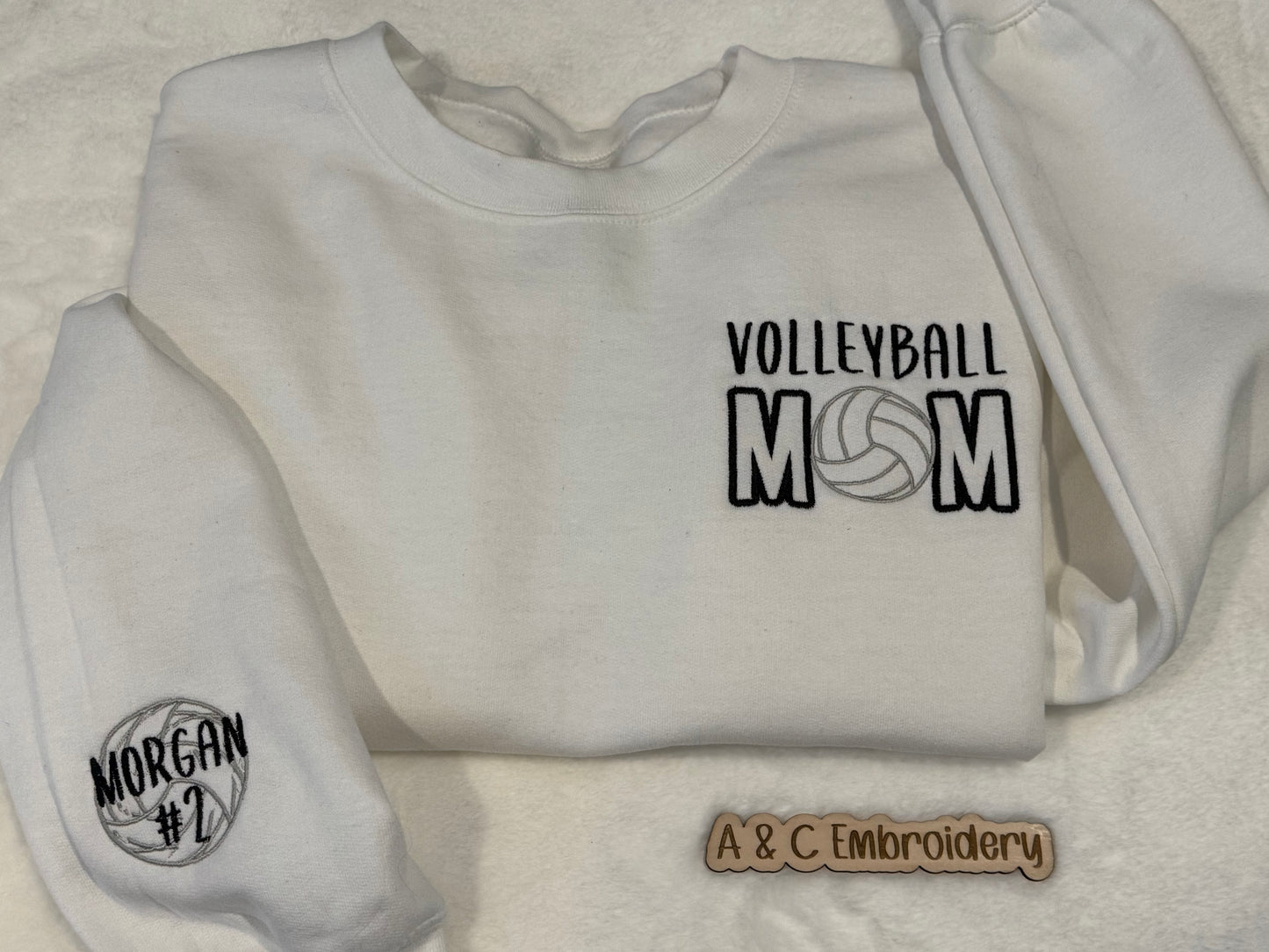 Volleyball Mom Crewneck w/ Name on Sleeve